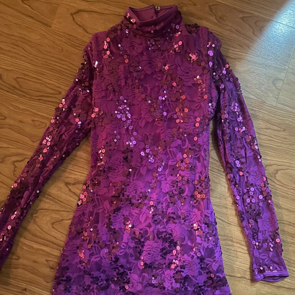 Balera Purple Sequin Lace Figure Skating Dress